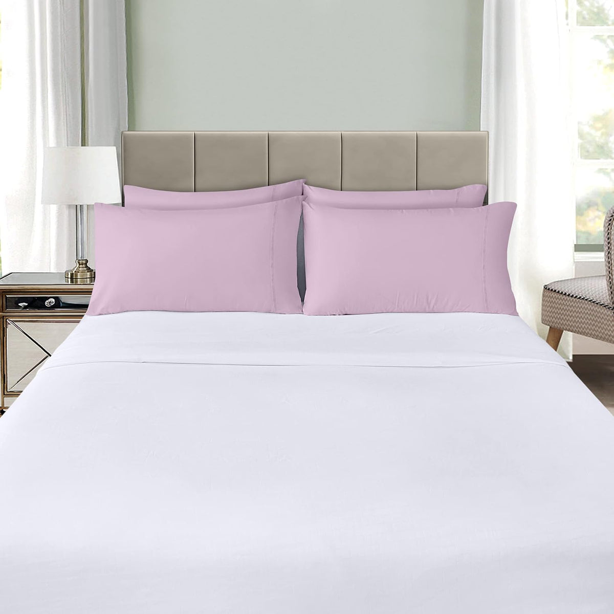 Utopia Bedding King Pillow Cases - 4 Pack - Soft Brushed Microfiber - Fade Resistant 20 x 40 Inches (Lavender)
