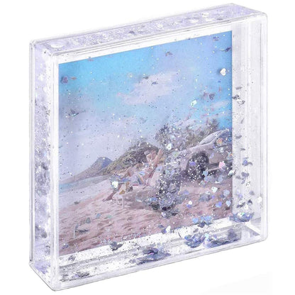 Kingho 4x4 Glitter Picture Frame Cute Liquid Acrylic Photo Frames for Family Friends Couples Gifts, Mount for 4x4 inch (10x10 cm) Picture