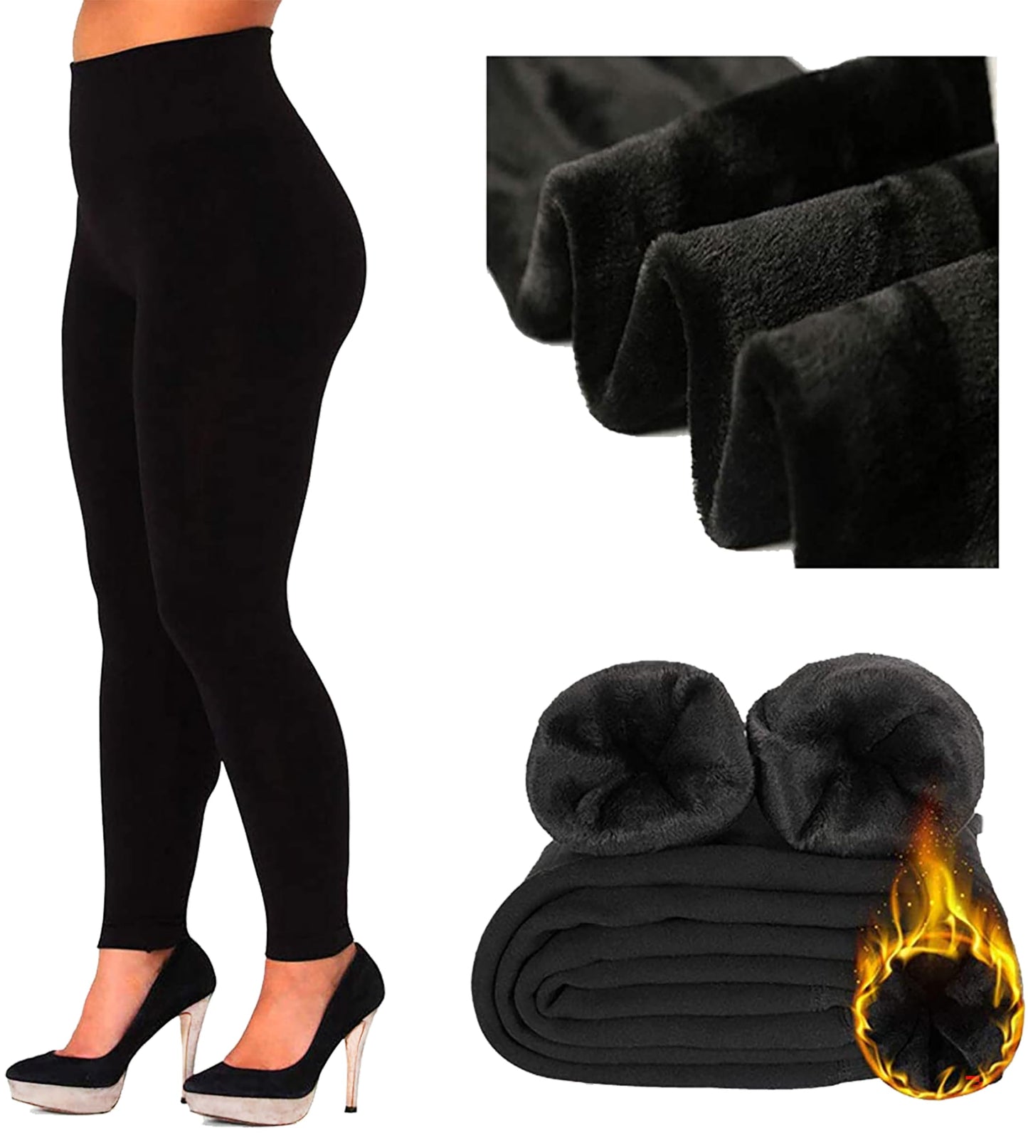Trifolium Womens Ultra-Insulating Thermal Winter Furry Fleece Lined Leggings: Cozy Comfort for Cold Days