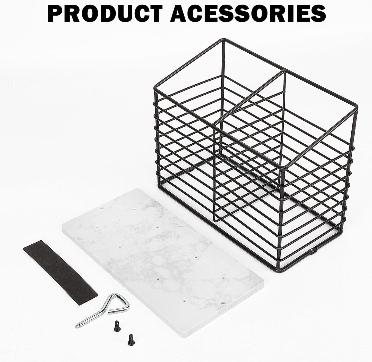 Utensil Holder for Kitchen Counter, Metal Utensil Holder Rack for Cooking Tools Storage, Sturdy Base, Drainage Hole for