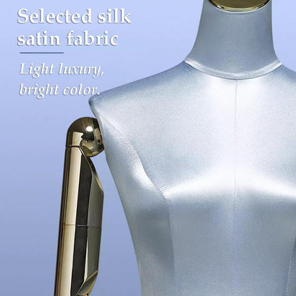 XYIANG Half Body Manikin Height Adjustable Stand Removable Arm Female Mannequin Premium Female Mannequin Torso Easy Care Mannequin (Light Blue A)