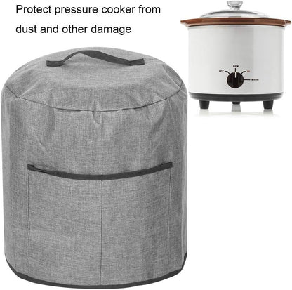 Dust Cover for Round Pressure Cooker with Pocket, Kitchen Appliances Accessories (Gray)