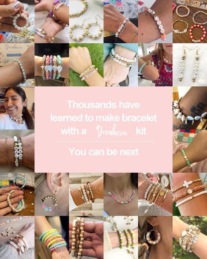 Deinduser Bracelet Making Kit, 7200pcs Clay Beads, 24 Colors 2 Boxes Beads for Bracelets, Clay Bead Bracelet Making kit with Letters, Numbers, Spacers, Ideal Gifts for Holidays