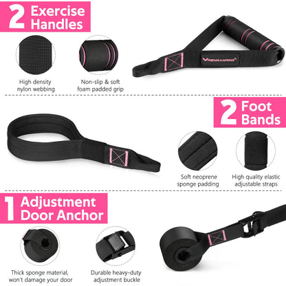 Pilates Bar Kit with Resistance Bands, Multifunctional Pilates Bar for Women & Men with Heavy-Duty Metal Adjustment Buckle, Pilates Home Equipment for Full BodyWorkouts