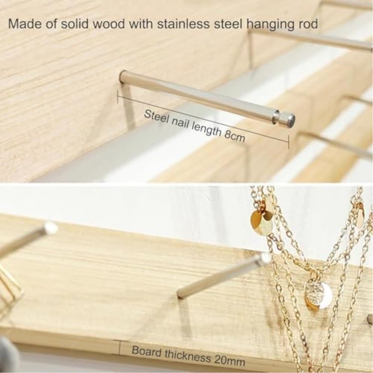 HOTAPEPU Wall Mounted Jewelry Organizer - 3 Piece Hanging Display Rack for Bracelets, Rings Bangles - Perfect for Retail Jewelry Store Displays Boutique Showcases~/