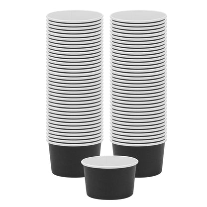 Coppetta 5-Ounce Dessert Cups, 200 Disposable Ice Cream Cups - Lids Sold Separately, Sturdy, Black Paper Frozen Yogurt Bowls, For Hot And Cold Foods, Perfect For Gelato Or Mousse - Restaurantware
