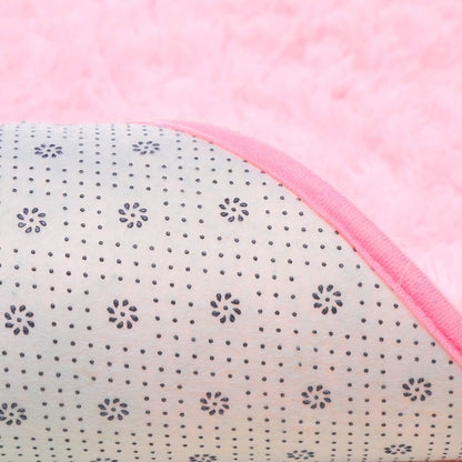 junovo Ultra Soft Washable Shaggy Rug (2.6x5.3ft Pink) - Non-Slip Oval Carpet for Kids Bedroom & Home Decor | Plush