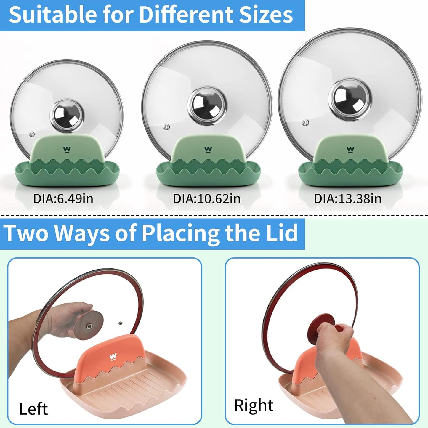 Spoon and Lid Rest, 2 Packs Neat & Drip-Free Utensil Rest for Countertop and Stove Top