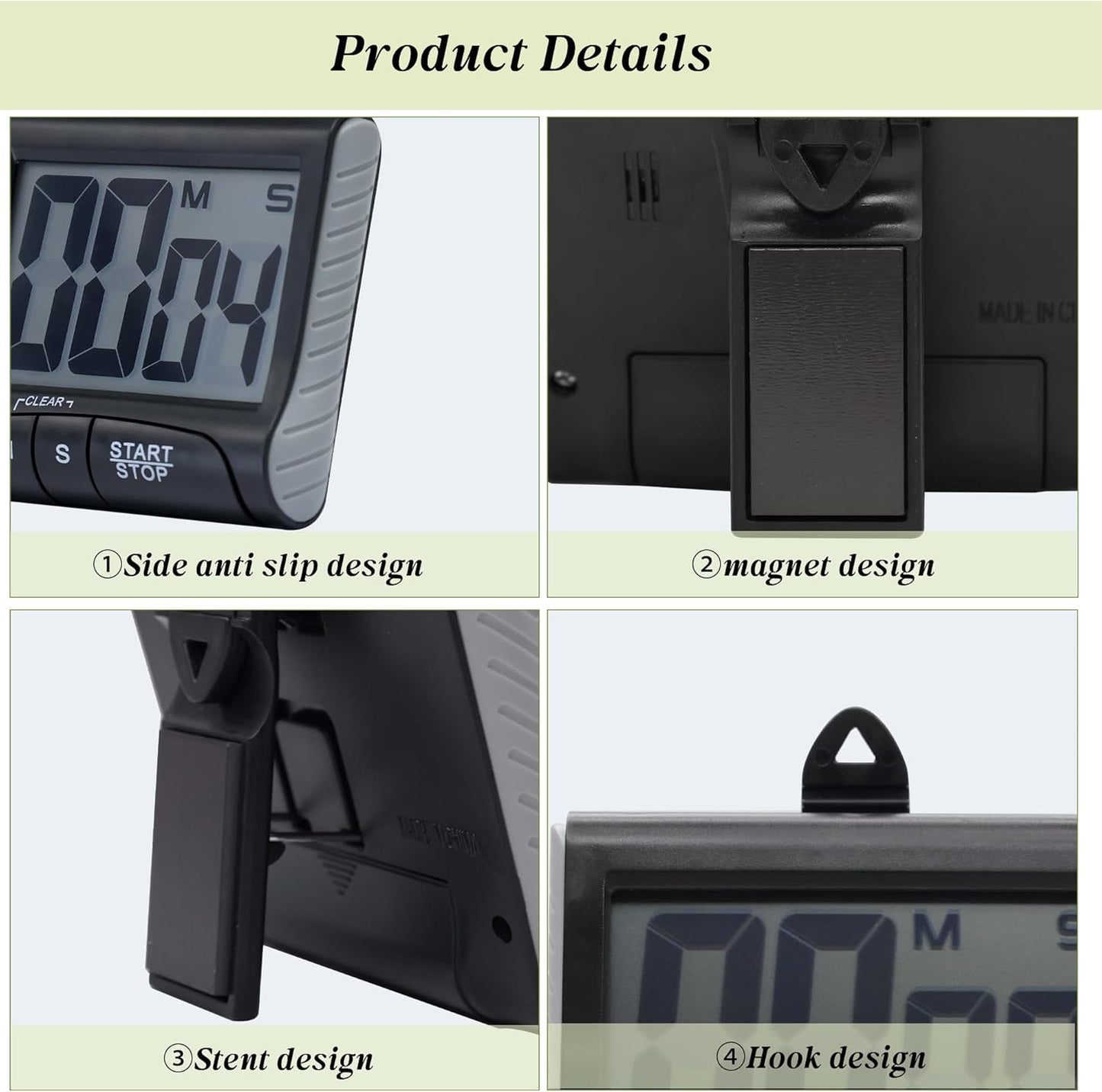 BXF SPORTS Large LCD Display Kitchen Timer -Magnetic Digital Timers,Loud Alarm,Memory and Fast Forward Function,Cooking