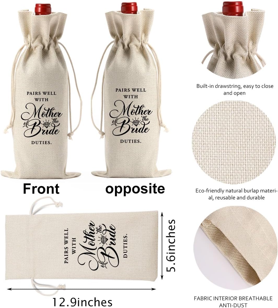 Gifts for Mother of the Bride Wine Bag, Pairs Well with Mother of the Bride Duties, Gift Ideas for Bride Mother