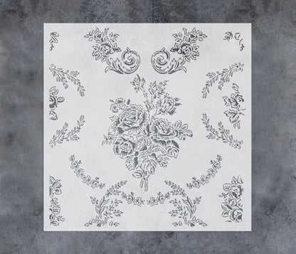 GSS Designs Flower Stencils for Painting on Wood Wall 12x12Inch Reusable Floral Wall Painting Stencils Ivy Leaf Template for Furniture Canvas Wood Home Decor DIY Art Crafts