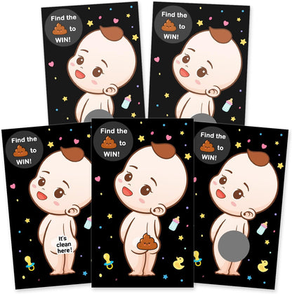 Zunaked 40 3 4 Baby Shower Games - Raffle Cards, Prizes & Ice Breaker Activities - Winners, Loser Card Designs - Boys
