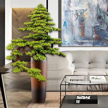 XJOYSL7921 Artificial Bonsai Artificial Bonsai Tree Light Luxury Floor Ornaments Living Room Entrance Decoration Fake Plants Potted Plants for Home Office
