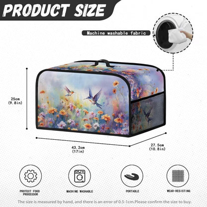 Two Hummingbirds Slow Cooker Cover, 6-8 Qt Flower Bush Dust Cover for Kitchen Small Appliance Decor