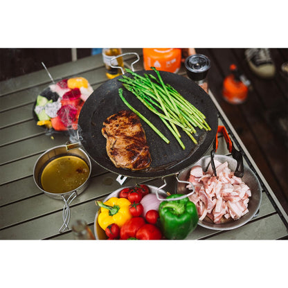 Fire-Maple Camping Griddle Plate | Nonstick Outdoor Portable Grill Pan for Stovetop | BBQ Gas Griddle Pan for Camping Stove Ridged Surfaces 31 X 31cm