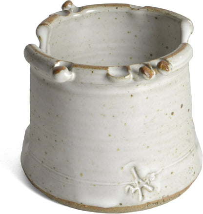 Anthony Stoneware Sponge Holder, Handmade American Pottery, Each One Unique, White/Gray