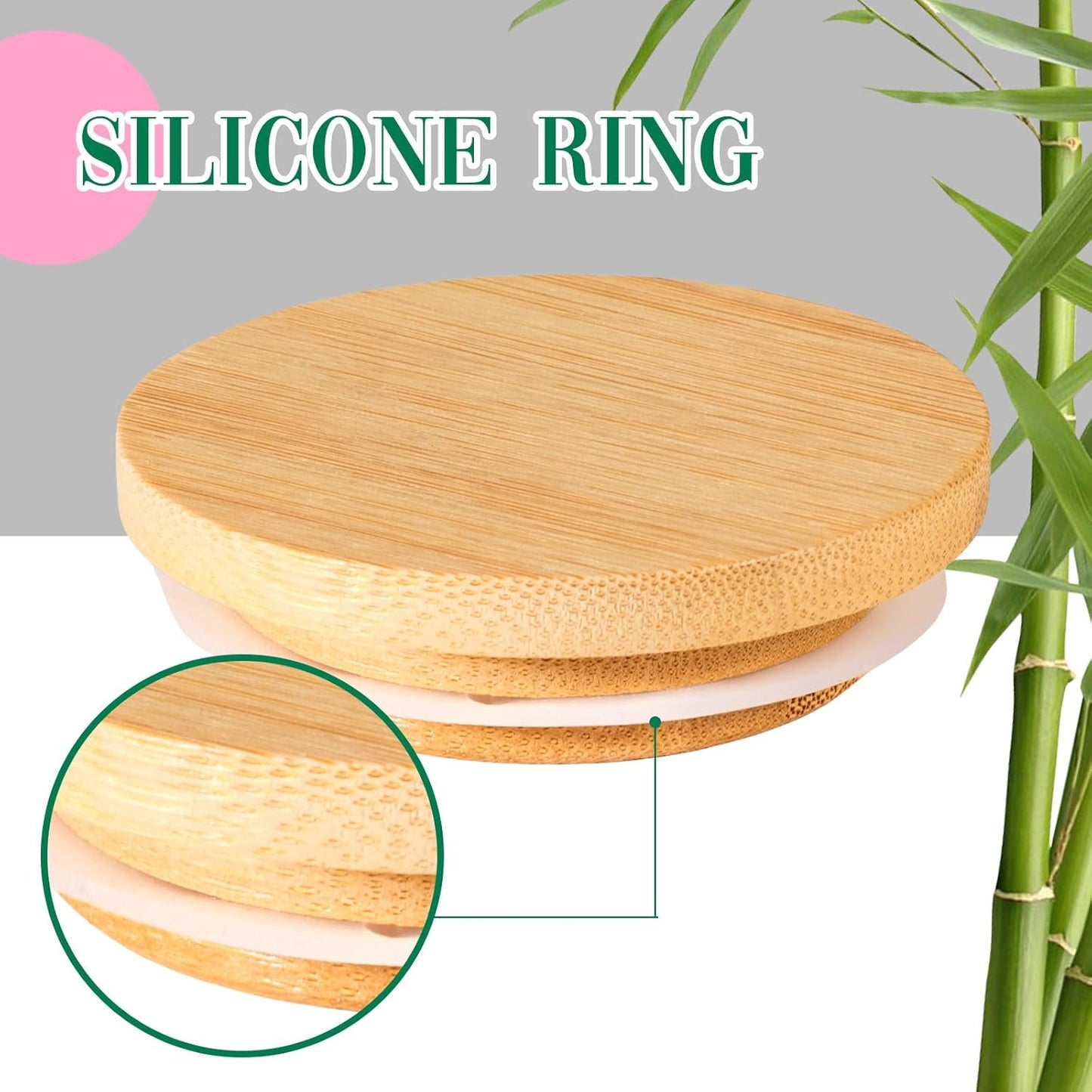 12 Set, 6 6 Mumufy Pcs Yogurt Jar Lids Colorful Covers Silicone Jar Lids and Bamboo Wood Yogurt Container Lids