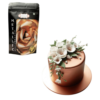 Confect Showstopper Copper Metallic Fondant | Edible Fondant For Cakes | Chefs Choice Fondants for Cake Decorating Cake | Vegan, Gluten-Free, Nut-Free, Palm Oil-Free – 8.8 Oz