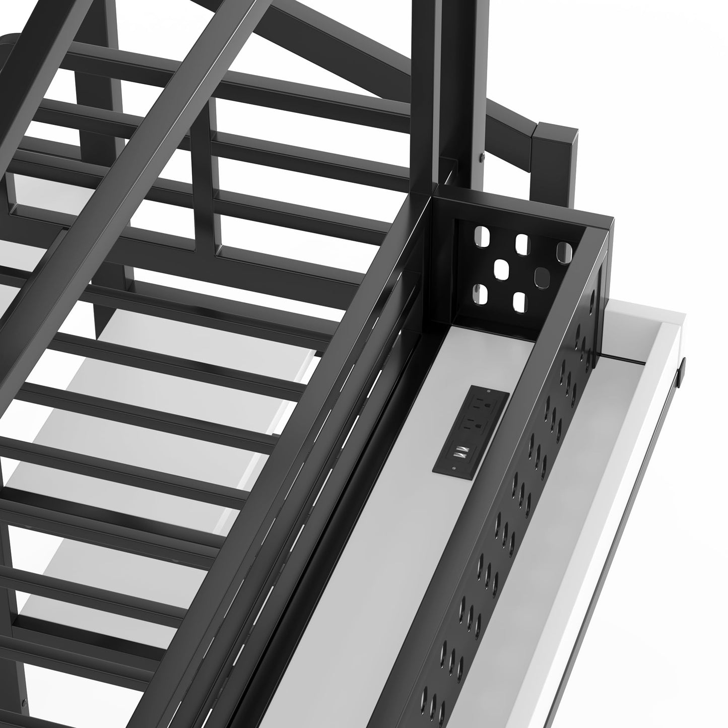 Bellemave Twin Size Metal House Loft Bed with Slide and Stairs,Heavy Duty Playhouse Loft Bed Frame with Shelves,LED Lights and Charging Station for Kids,Teens,Adults,Black