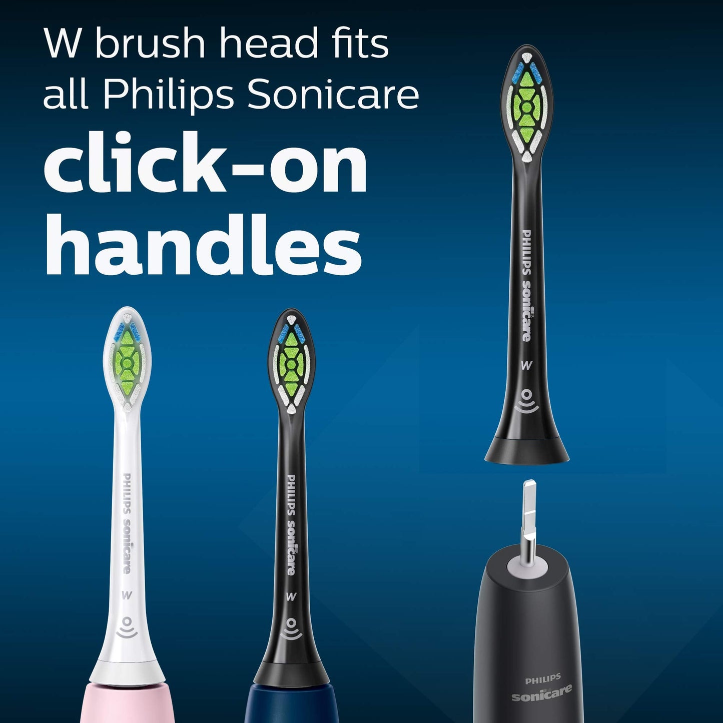 Philips Sonicare W DiamondClean - Genuine Replacement Electric Toothbrush Heads, White, 4 Pack One Year Supply, HX6064/65