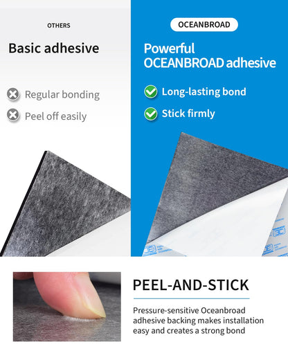 OCEANBROAD Self-Adhesive 96''x47'' Boat Flooring Non-Slip Diamond Pattern EVA Foam Marine Grip Sheet for Jon Boats Surfboard SUP Kayak Yacht, Cool Gray
