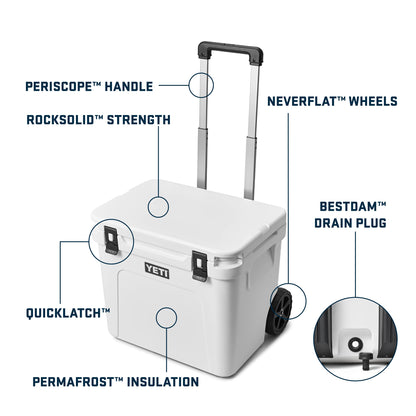 YETI Roadie 60 Wheeled Cooler with Retractable Periscope Handle, Charcoal