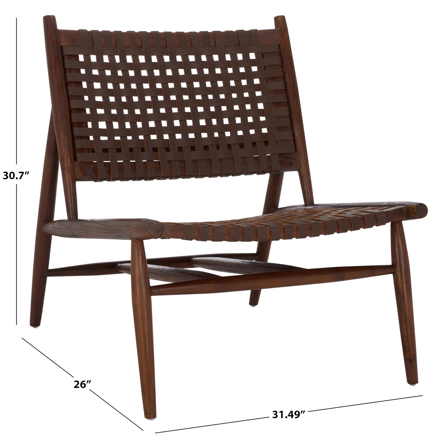 Safavieh Home Soleil Natural and White Leather Woven Accent Chair