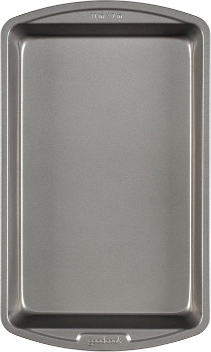 GoodCook Nonstick Steel Cake Baking Pan - 11 x 7 In for Brownies, Biscuits & Cakes | Gray Finish