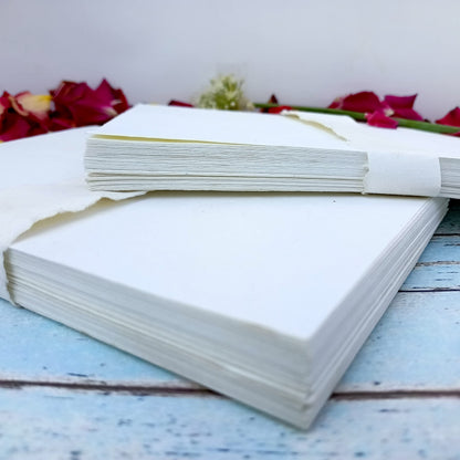 E-Tailor® 4x6 Wedding Invitation, Baby Shower Handmade Cotton Paper, Smooth Watercolor, Calligraphy Rag Paper 300gsm Pack of 50 Blank Card Stock