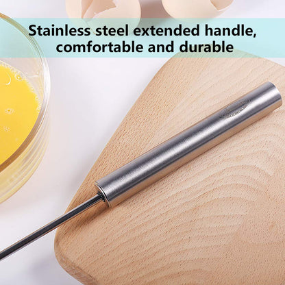 Newness Whizzy Whisk, Stainless Steel Semi Automatic Blender for Home -Versatile Tool for Egg Beater, Milk Frother, Hand Push Whisk - Kitchen Utensil for Blending, Whisking, Beating & Stirring