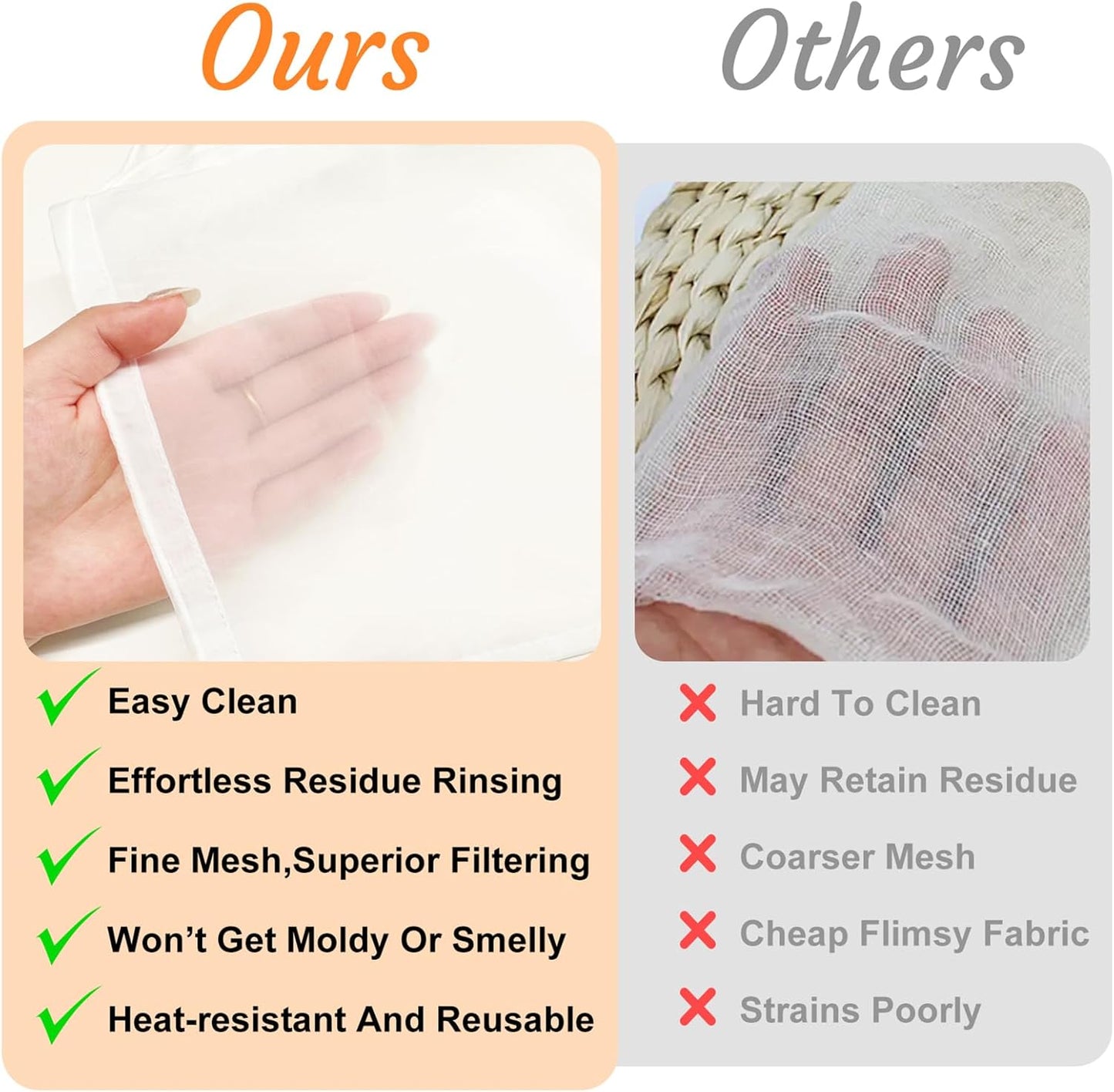 Dizaolive Strainer for Juice Pulp Jelly Juice Cloth Fine Mesh Strainer Nut Milk Bag Sieve Fruit