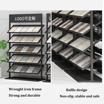 RIYUESHENGHENG Tile Sample Display Stand,Wooden Floor Sample Holder Standing Stone Flooring Display Shelf，Building Material Sample Display Rack Retail Rack，for Shops Exhibition Halls Events
