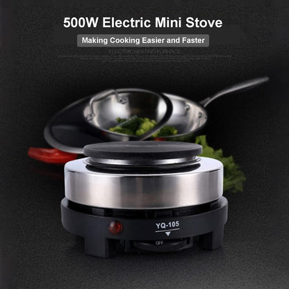 Mini Stove, Portable 500W Electric Hot Plate, Multifunction Home Heater (US Plug 110V) for Soup and Porridge