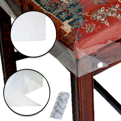LAMINET Deluxe Heavy-Duty Waterproof Chair Seat Protector - Removable Crystal-Clear Plastic Adjustable, Fits Up to 21