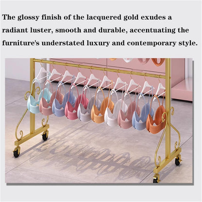 Mobile Lingerie Bra Rack Swimsuit Organizer Hanger, Anti-Slip, Underwear Display Stand with Wheels, Commercial Clothing Store Shelf, for Shorts,Hats, Sock, 3 Tier(White,80 * 40 * 130cm)