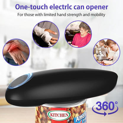 Electric Can Opener, Handheld One-touch Automatic Can opener, Smooth Edge Kitchen Gadget Can Openers Electric for Seniors with Arthritis