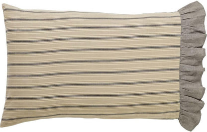 VHC Brands Sawyer Mill Tan Pillow Case Set – Standard Pillowcase Set of 2, 21x30, Dark Creme White.
