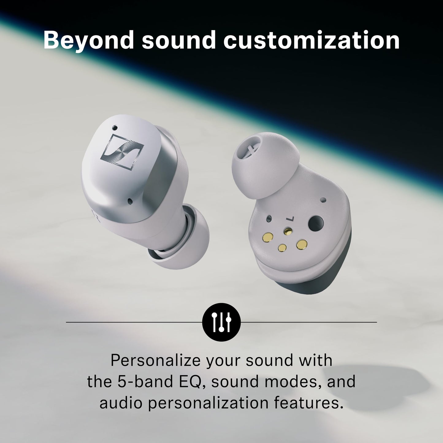 Sennheiser Momentum True Wireless 4 Smart Earbuds, Bluetooth 5.4, Crystal-Clear Sound, Noise Cancelling Earbuds, Comfortable Design, 30-Hour Battery, Adaptive ANC, LE Audio, Auracast – White
