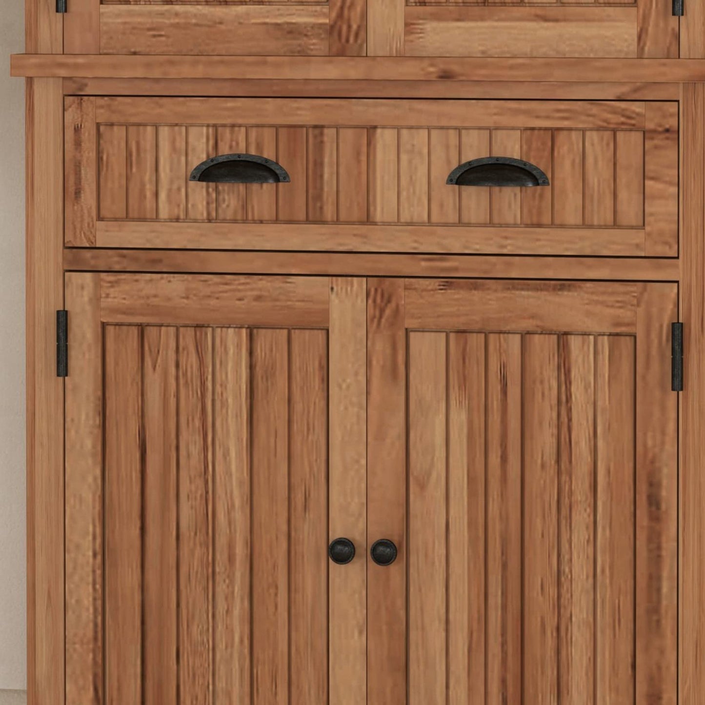 Homestyles Nantucket Natural Wood Pantry with Four Doors