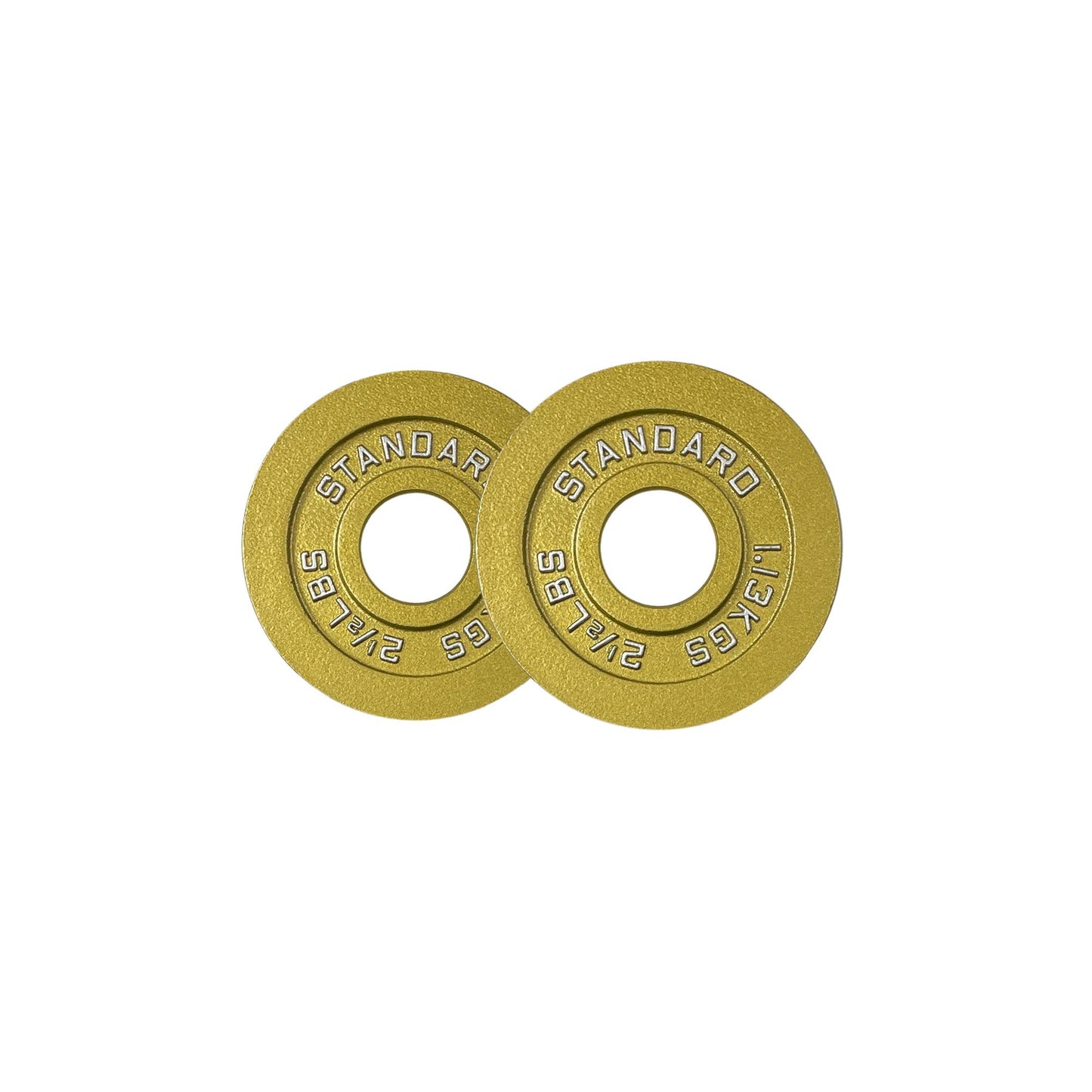 Gold Finish Olympic Steel Plates - Pairs and Sets 2 Inch Barbell Standard in Premium Gold for Weight Lifting (45lb Pair)