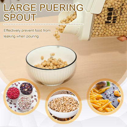 Blushtier 4 PCS Cereal Containers Storage 2.5L Airtight Large Dry Food Containers with Pouring Spout Cereal Storage Dispenser Measuring Cup for Flour and Baking Supplies, White