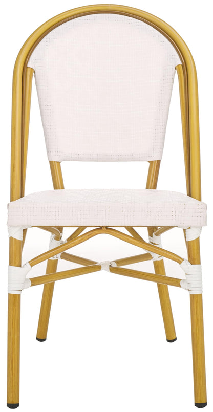 SAFAVIEH Outdoor Collection Lydia White Bistro Chair Set of 2 (Fully Assembled)