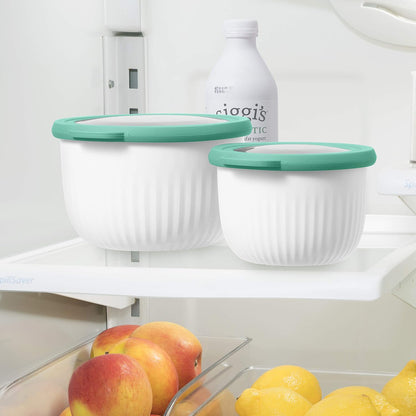 Oggi Prep, Store & Serve Plastic Bowl - 0.7 qt with See-Thru Lid, Dishwasher, Microwave & Freezer Safe, Lt Gray/Dk Gray