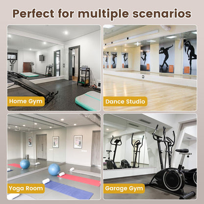 LOAAO Home Gym Mirror, 67"x24"-2 PCS Gym Mirrors for Wall, Frameless, Tempered Glass, Large Workout Mirrors for Home Gym, Dance Studio, Yoga Room, Garage Gym