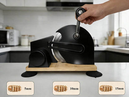 Sourdough Bread Slicer Machine Adjustable Thickness Stainless Steel Blade Bread Sourdough Cutter with 6 Large Suction Cups Foldable Compact Design Non-Slip Base for Homemade Bread Slicing (Black)