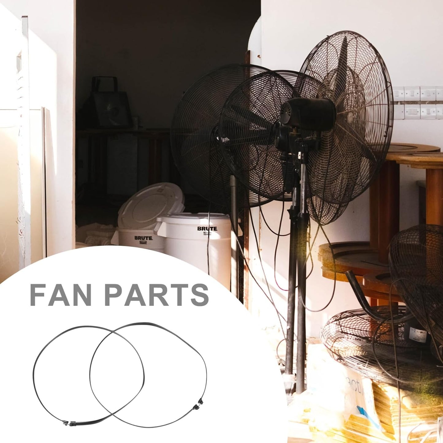 GANAZONO 2pcs Electric Fan Grille Retaining Ring, Plastic Binding Hoop for 14in/16in Table Fans