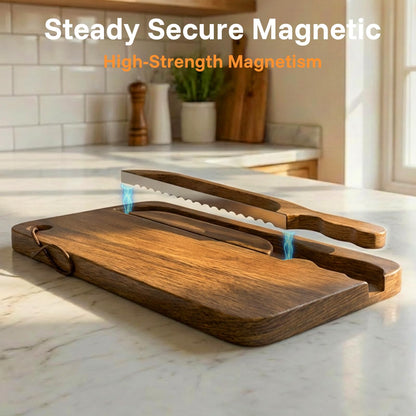 Wnfou Sourdough Bread Board Set, 16" Bread Bow Knife and Cutting Board with Crumb Tray, Magnetic Storage, Ergonomic Design, Perfect for Bagels, Homemade Bread, Ideal Baking Gift for Women
