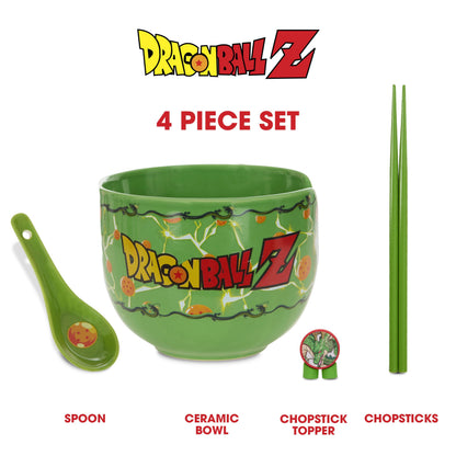 Culture Fly Dragon Ball Z Microwave Ramen Bowl Set with Chopsticks and Spoon, 20 oz Ceramic Instant Noodle Bowls with Chopsticks, Ramen Noodle Bowl, Rice Bowl Anime Gifts for Men