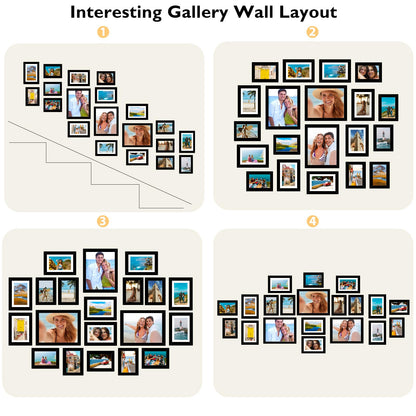 20 Packs Picture Frames Collage Wall Decor for Wall Hanging or Tabletop Display, Gallery Wall Frame Set for Family, Multi Sizes Photo Frames Collage Including 3Pcs 8x10, 8Pcs 5x7, 9Pcs 4x6, Black