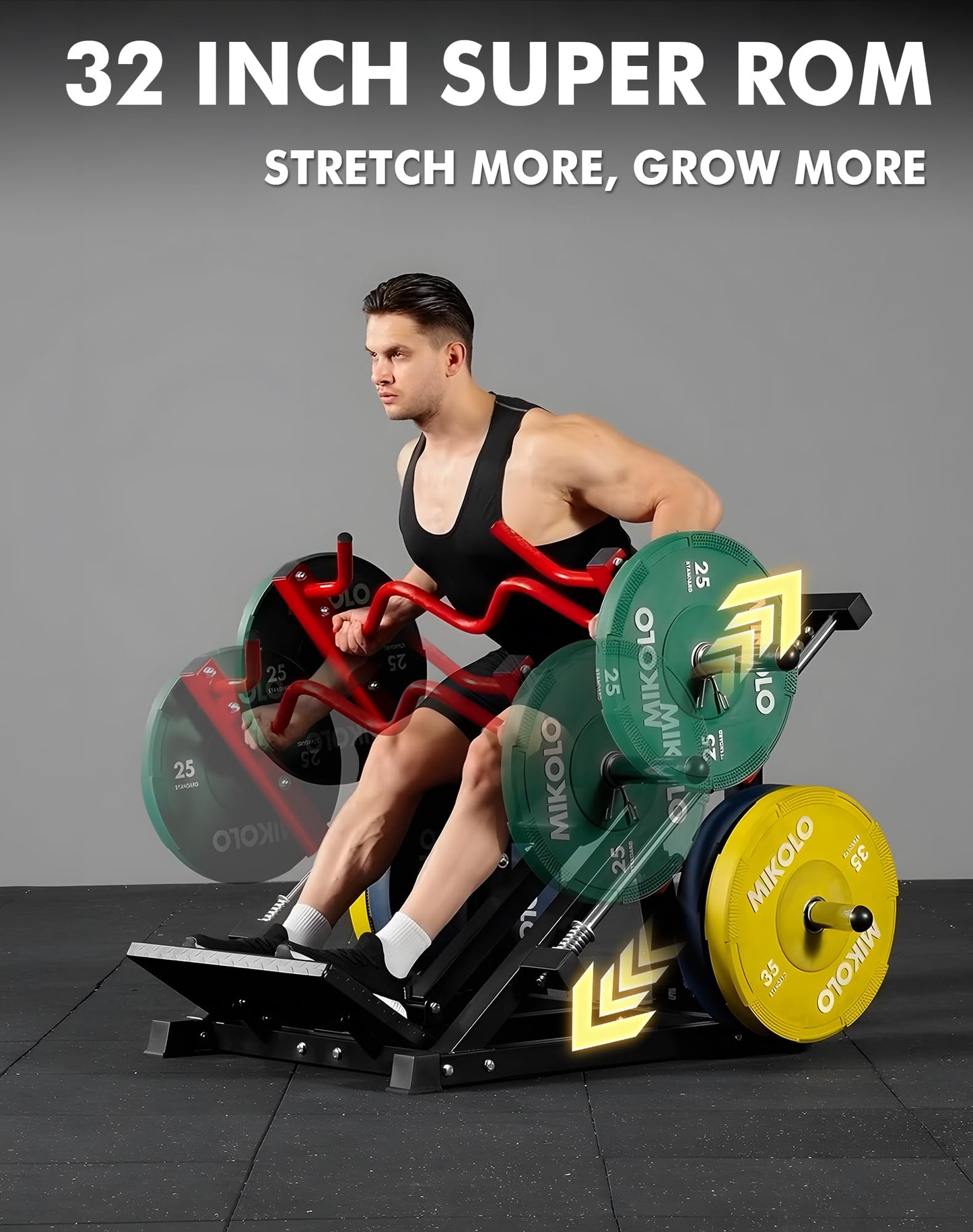 Mikolo Linear Row Machine, Rowing Machine for Home with Plate-Loaded Smith Row, Linear Bearing Back Workout Equipment for Home Gym(SR06 Pro)